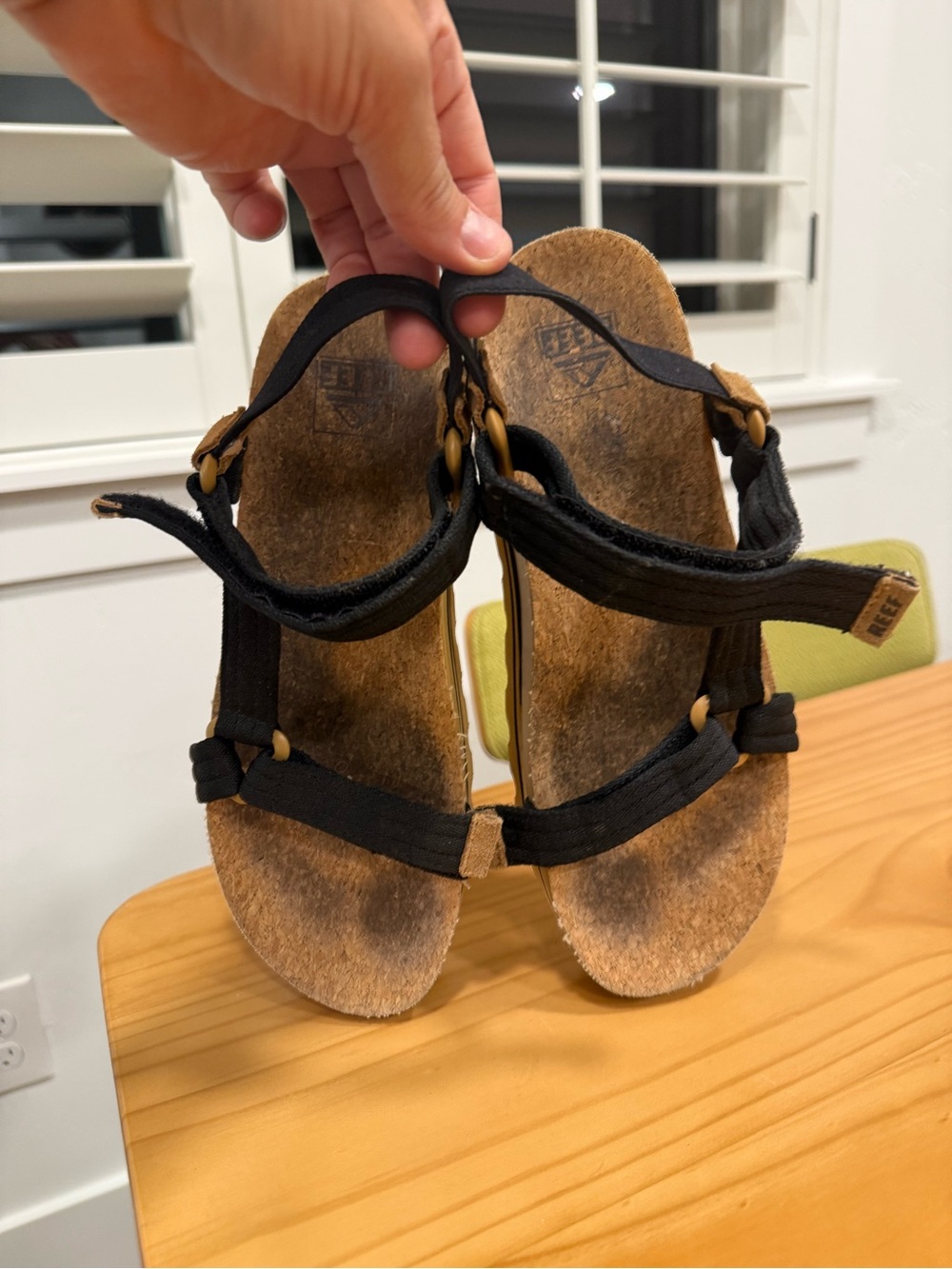 Reef Women's Black Cork Footbed Sandals with Adjustable Straps